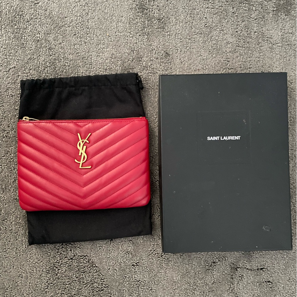 YSL mini chevron pouch